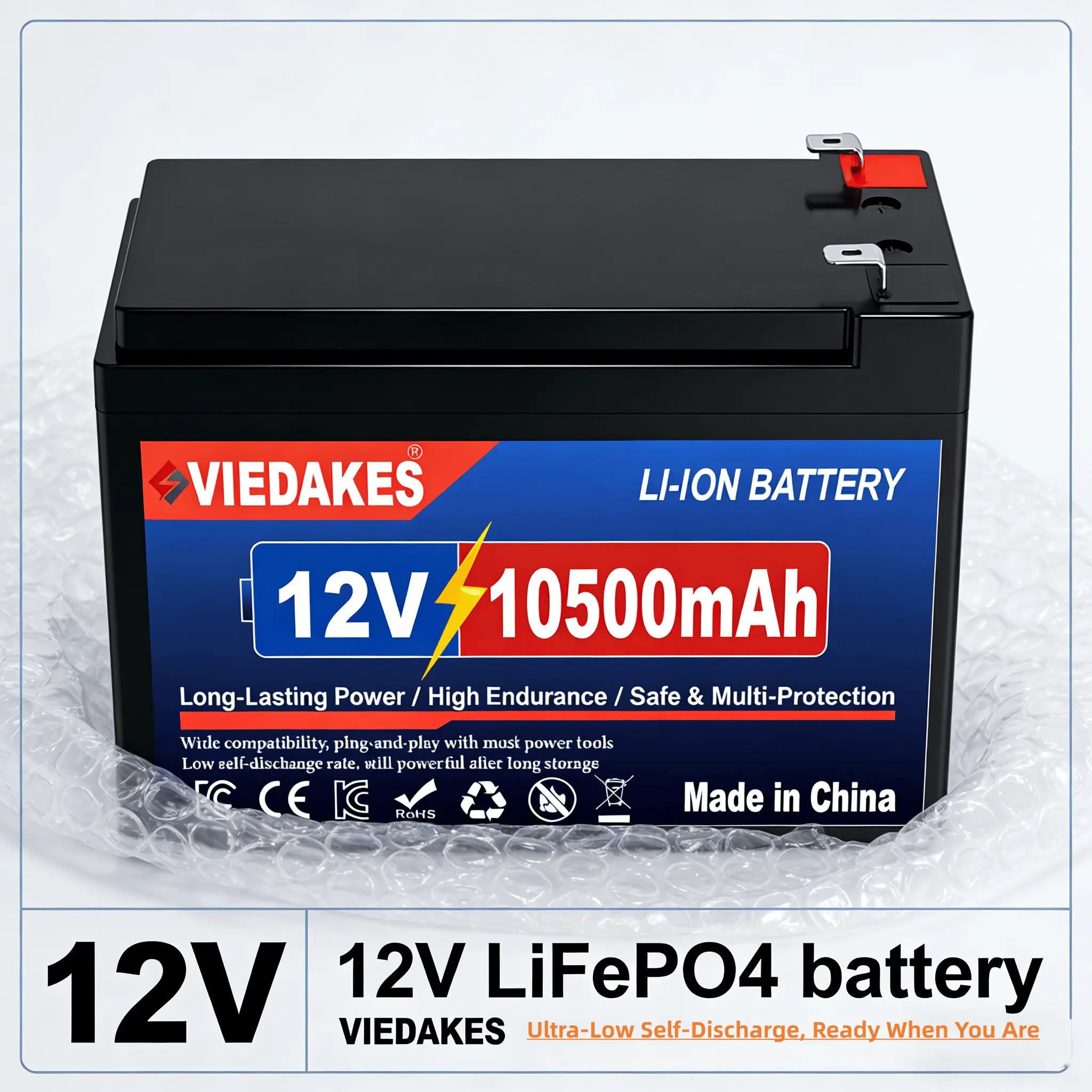 Fish Finder Charger - VIEDAKES 12V LiFePO4 Battery 3S7P 10.5Ah
