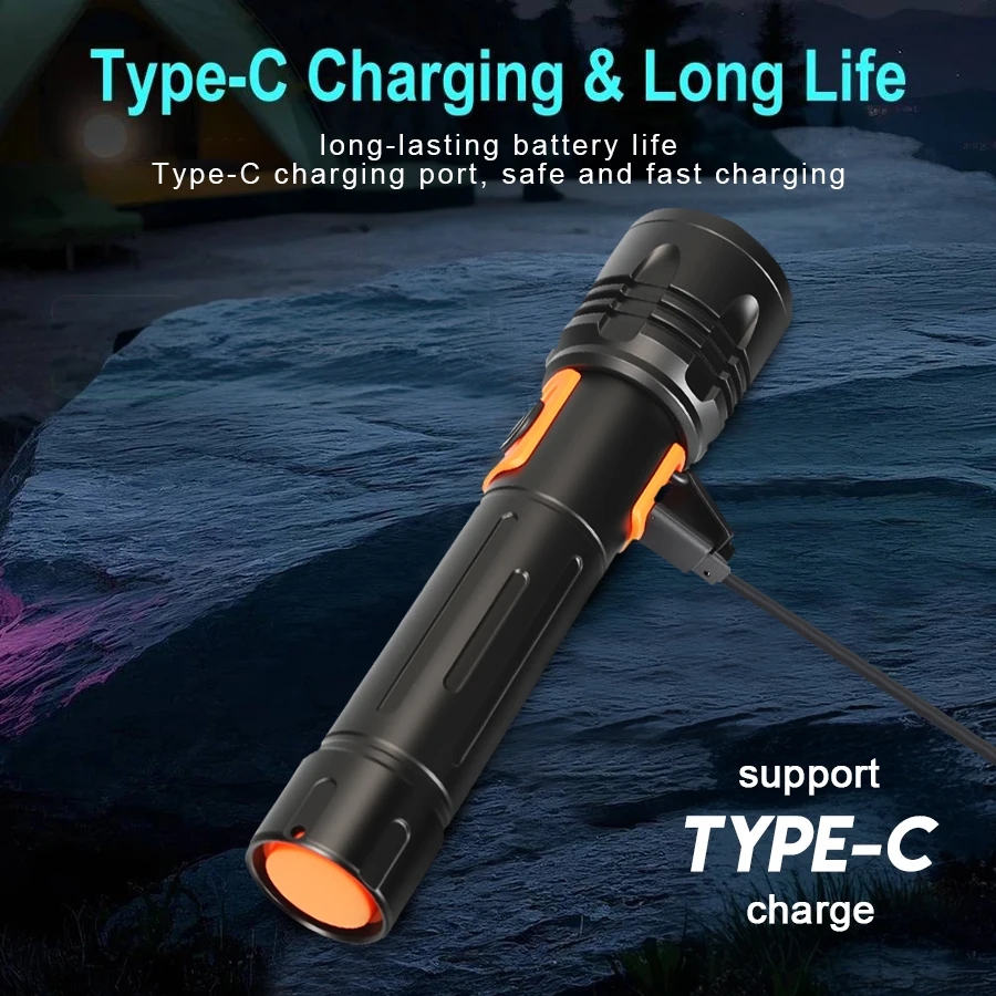 High Power LED Flashlight USB  – обзор и цена Fishing Light
