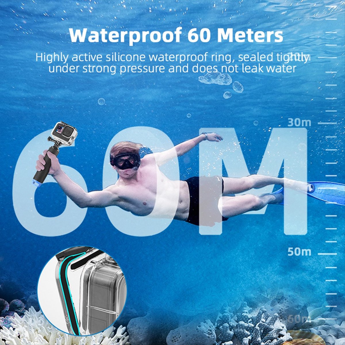 M05K 60M Waterproof Case for G – обзор и цена Underwater Camera