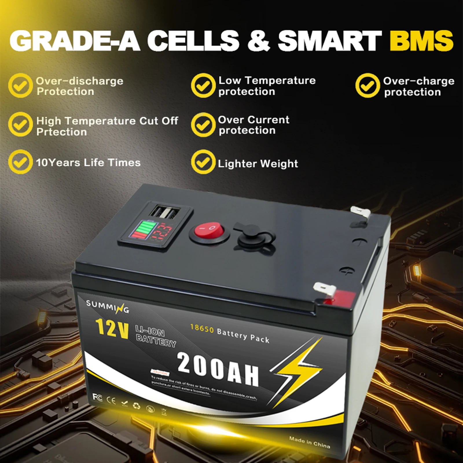 12V 200Ah Lithium  LiFeP04 Bat – обзор и цена Fish Finder Charger