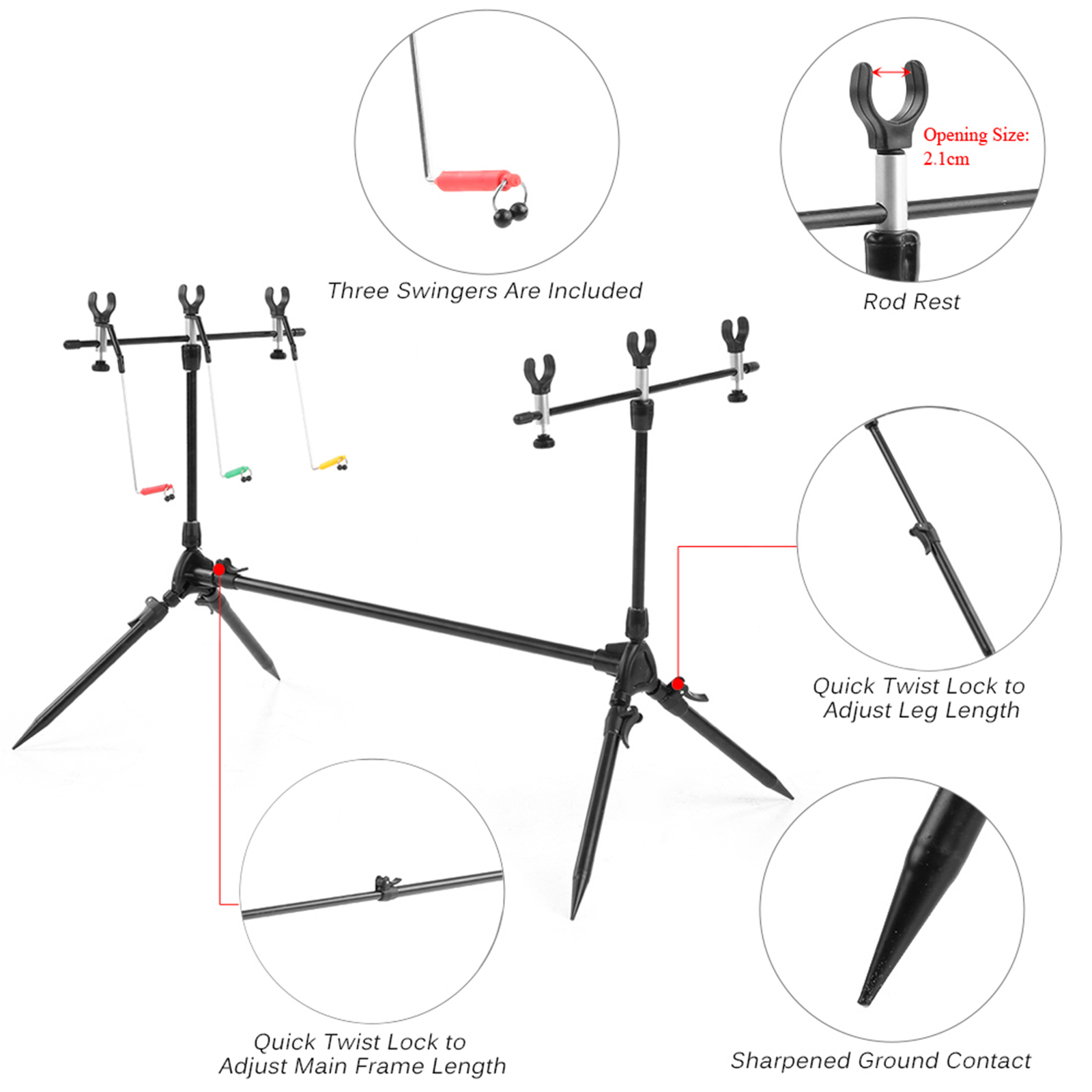 Lixada 3-in-1 Fishing Rod Pod  – обзор и цена Bite Indicator