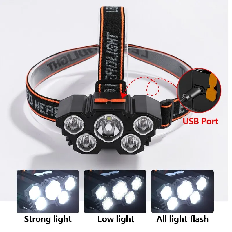Rechargeable 5 LED Headlamp St – обзор и цена Fish Finder Battery