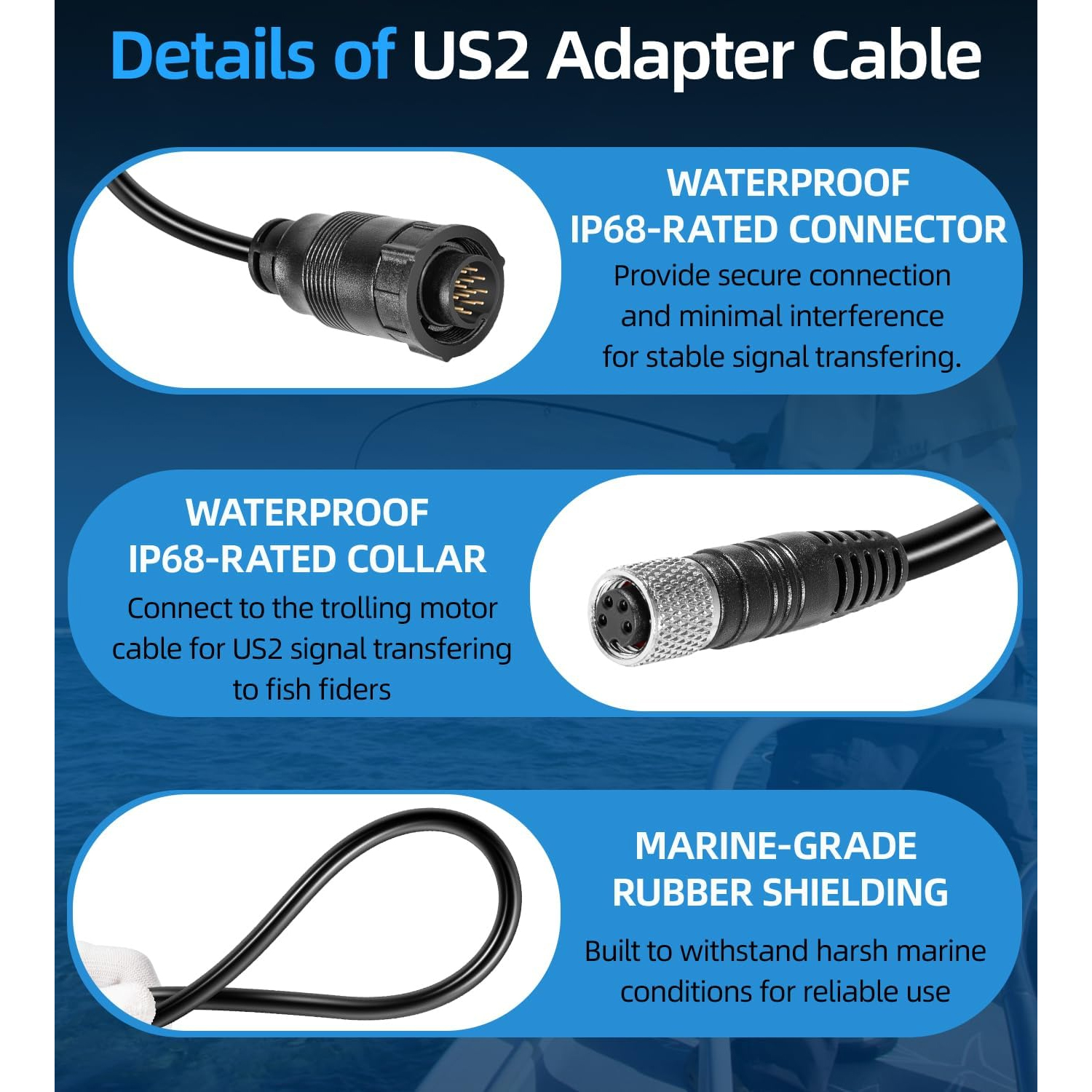 For Minn Kota MKR-US2-13 Unive – обзор и цена Fish Finder Transducer