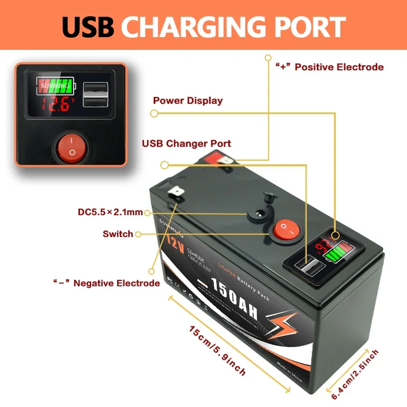 12V 150Ah Lithium  LiFeP04 Bat – обзор и цена Fish Finder Charger