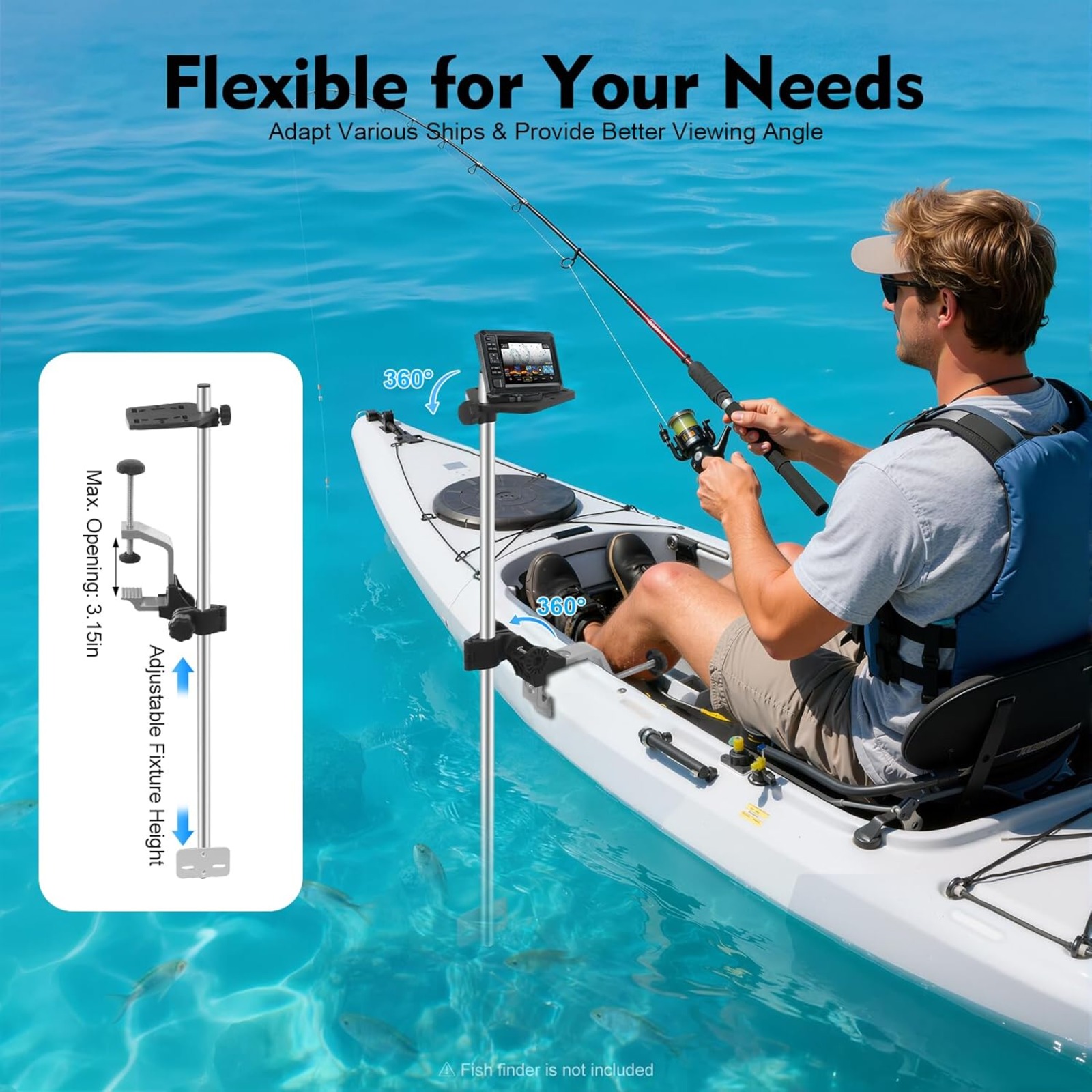 Portable 360° Adjustable Trans – обзор и цена Fish Finder Transducer