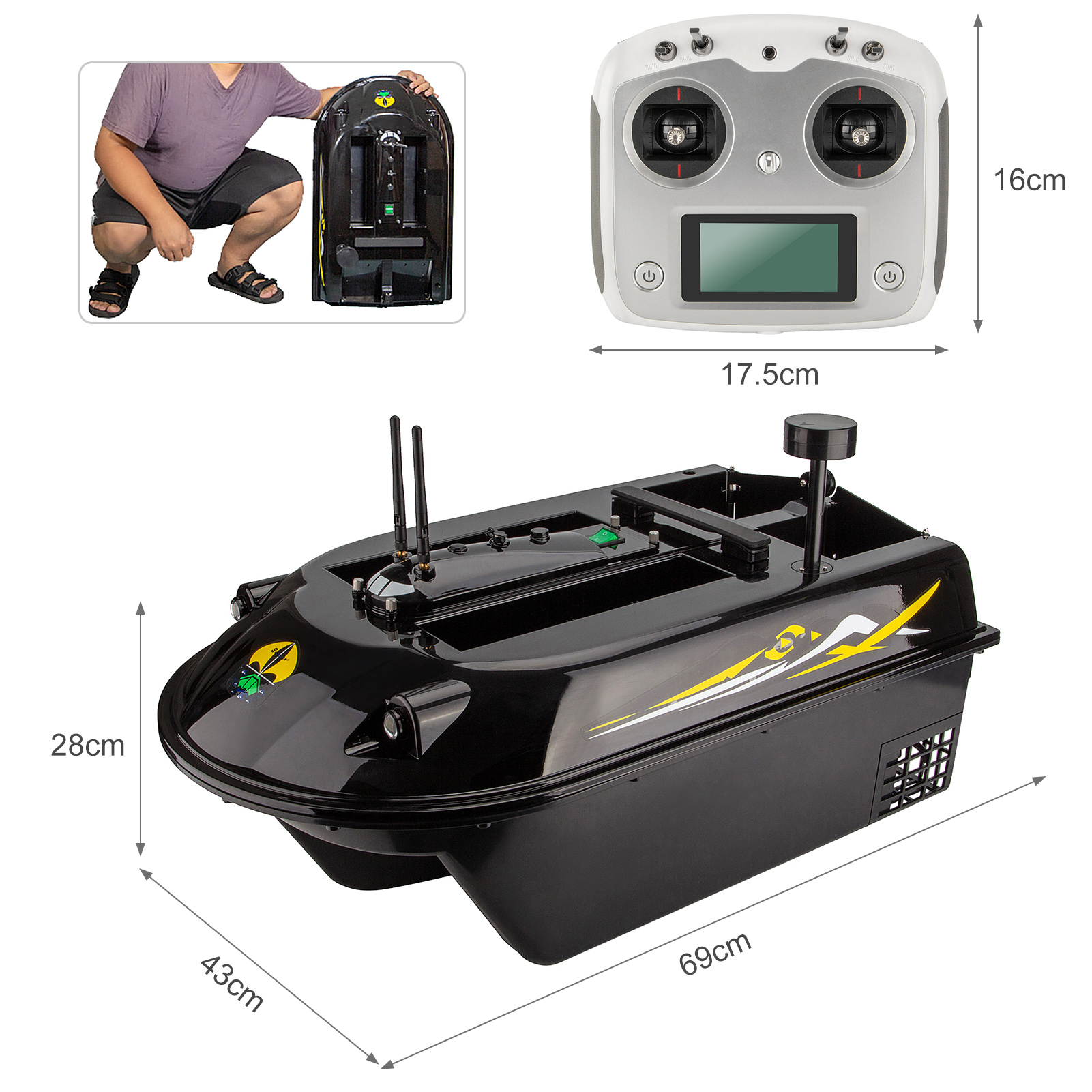GPS RC Fish Bait Boat 8kg Load – обзор и цена Fishing Gps