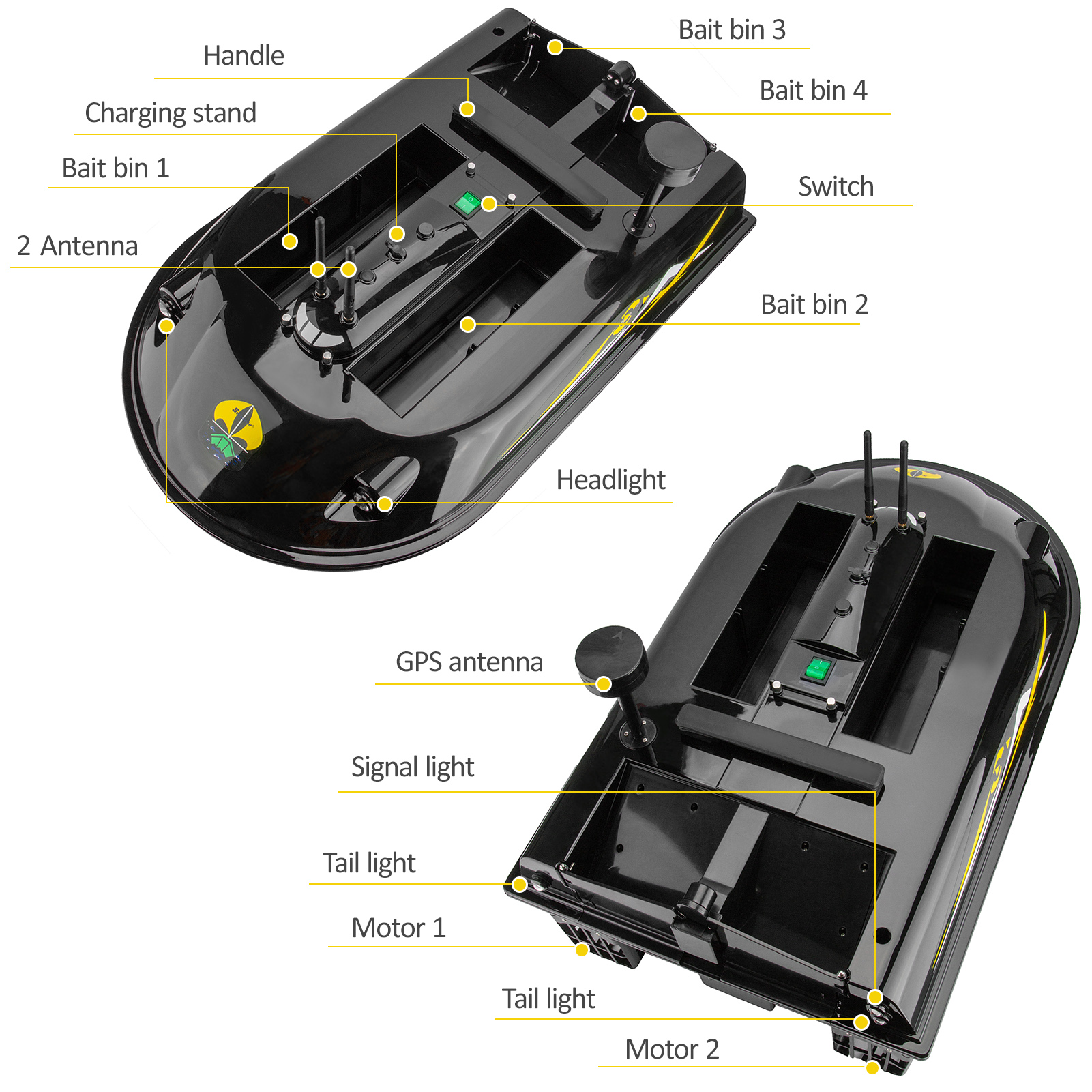 GPS RC Fish Bait Boat 8kg Load – обзор и цена Fishing Gps
