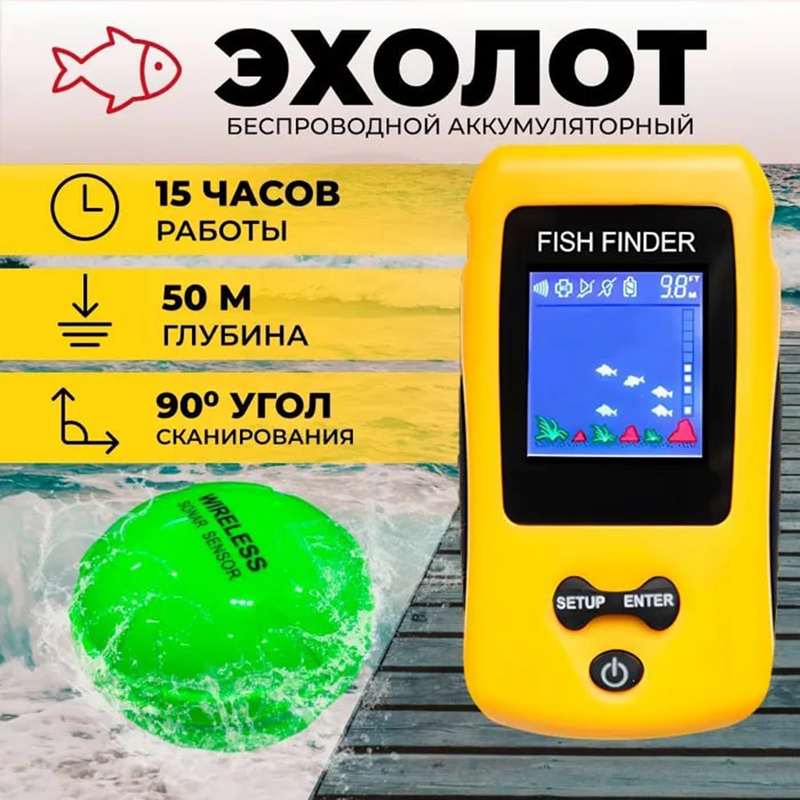 Brand New KDR Colorful Wireles – обзор и цена Fish Finder Transducer