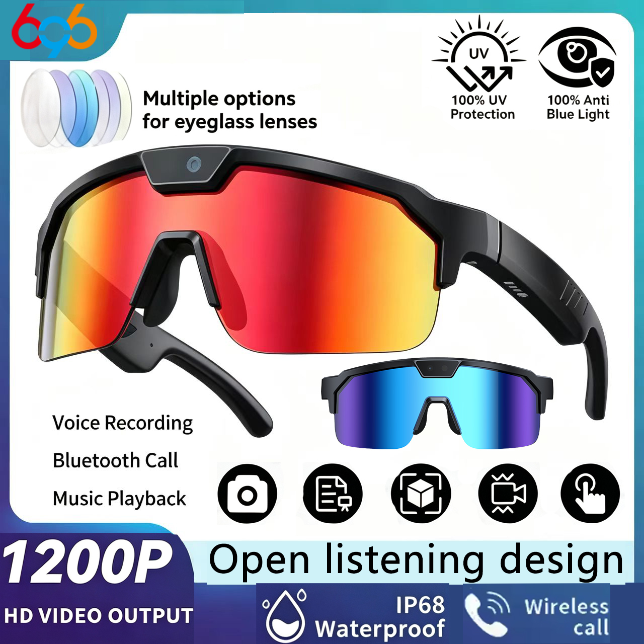 AI Smart Cycling Glasses Men W – обзор и цена Fishing Camera